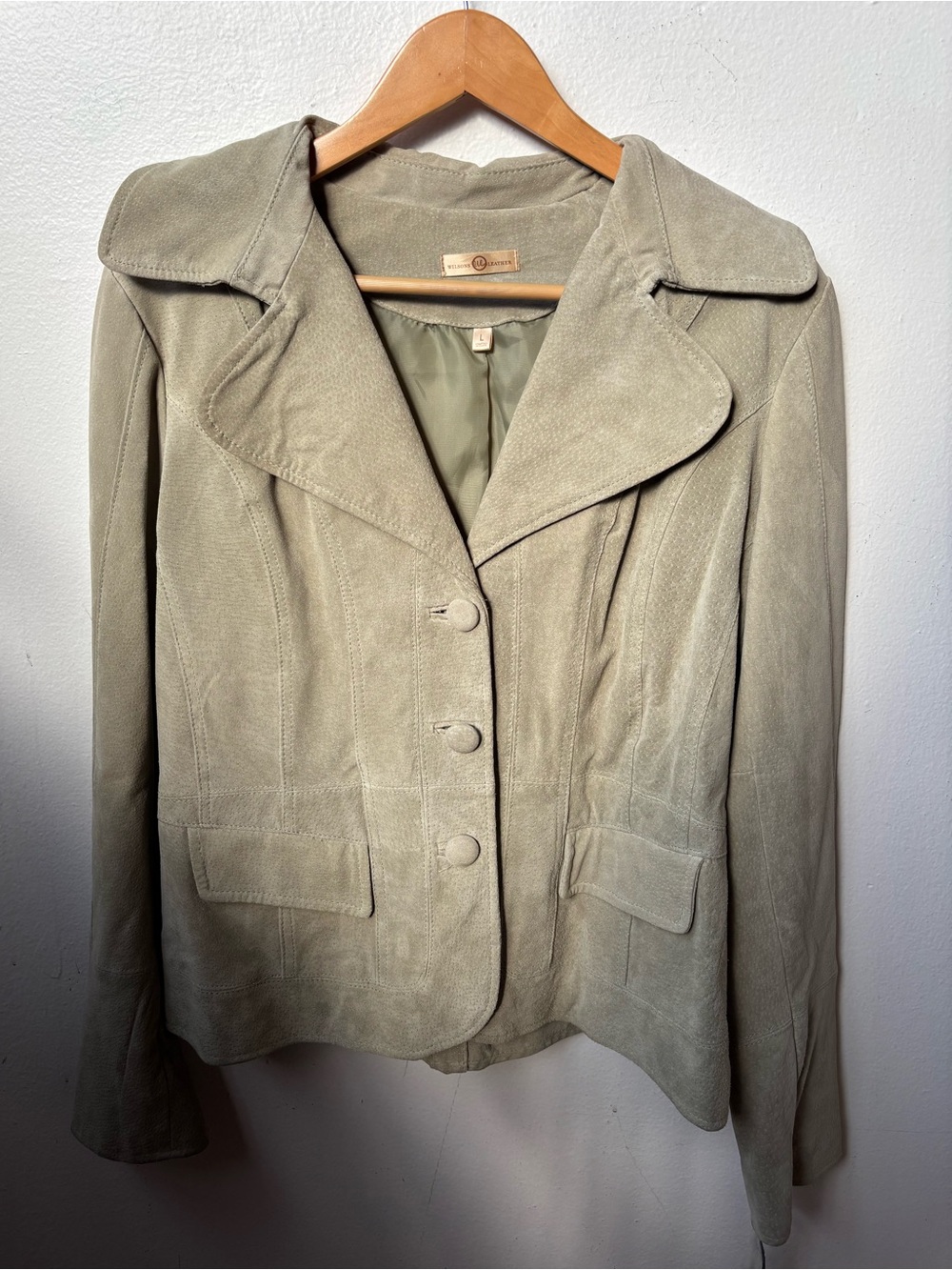 Wilson’s Suede Button-Front Jacket in Light Olive - Women
